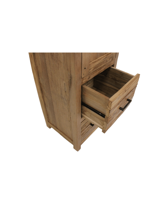 ruw teak houten hoge badkamerkast 40x40x200 cm