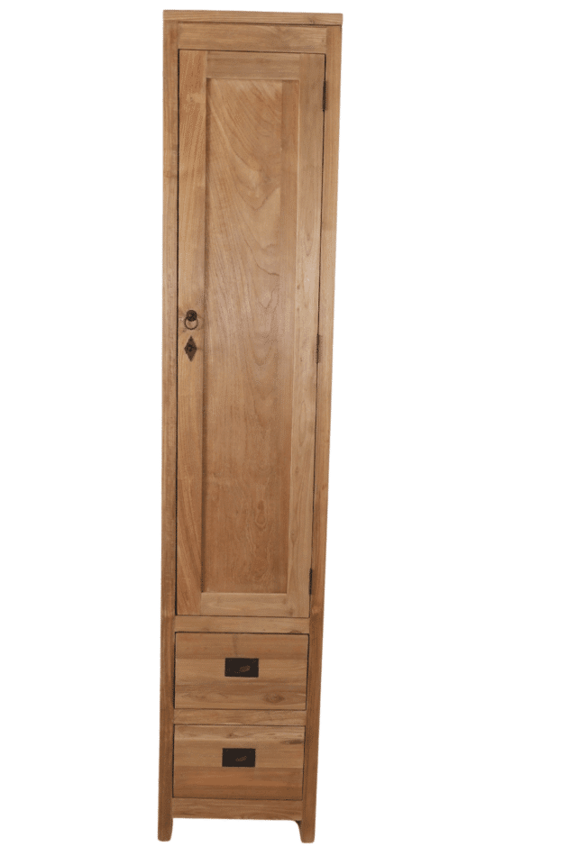 Teak houten kolomkast 40x40x200 cm