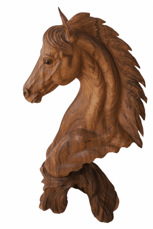 Paarden hoofd beeld van paarden kop houtsnijwerk 50x40x100cm