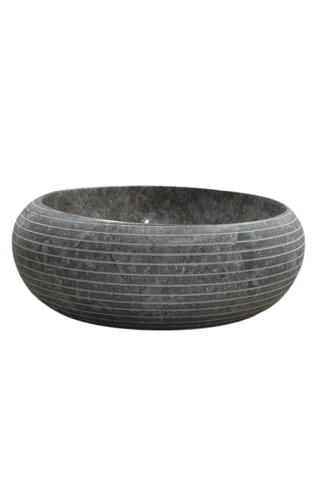 ronde grijze marmer wasbak 35 cm