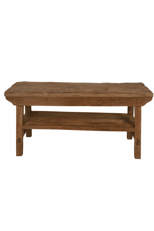 grove teak houten stoere wandtafel sidetable 150x50x80 cm