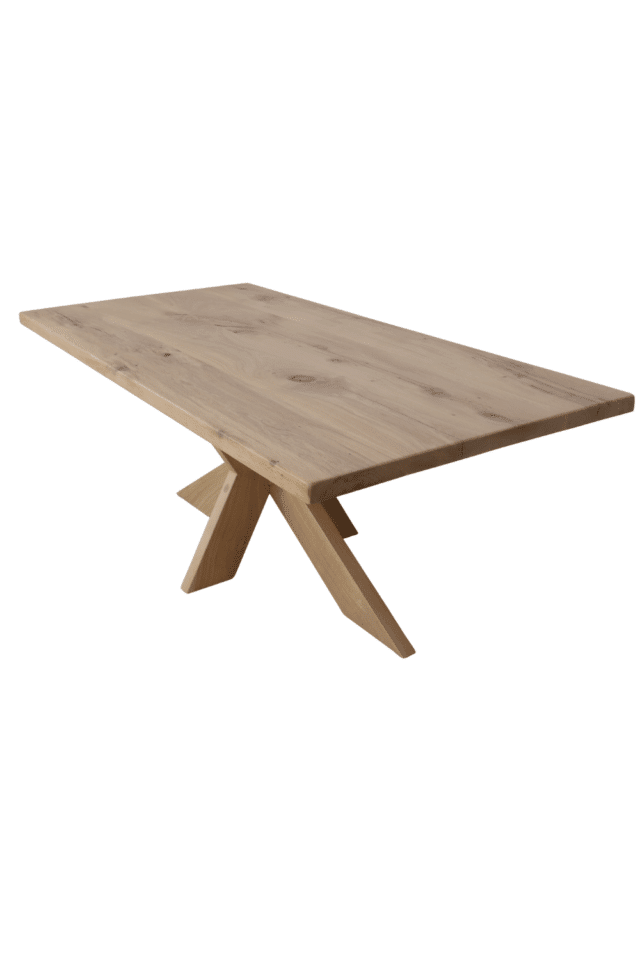 Eikenhouten tafel met eiken houten martixpoot 200x99x76cm