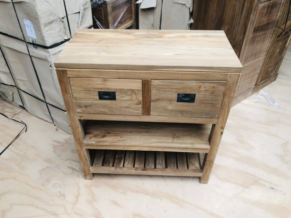 recycling teak klein badkamermeubel 80x40x85h