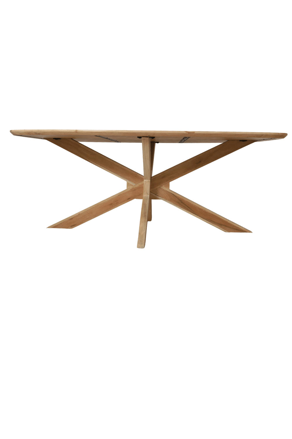 Acacia houten deens ovale eettafel 200x100x3,5 cm