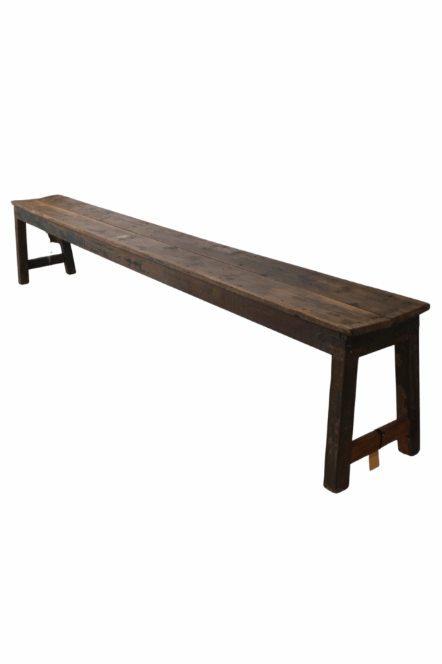 Oude houten bank uit india 270x35x47 cm