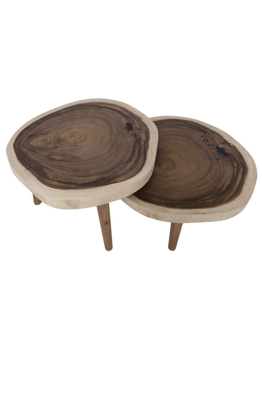 Boomstam schijf salontafel Suar ronde salontafeltjes 80 cm