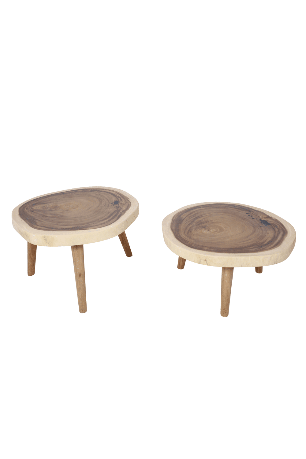 Boomstam schijf salontafel Suar ronde salontafeltjes 80 cm