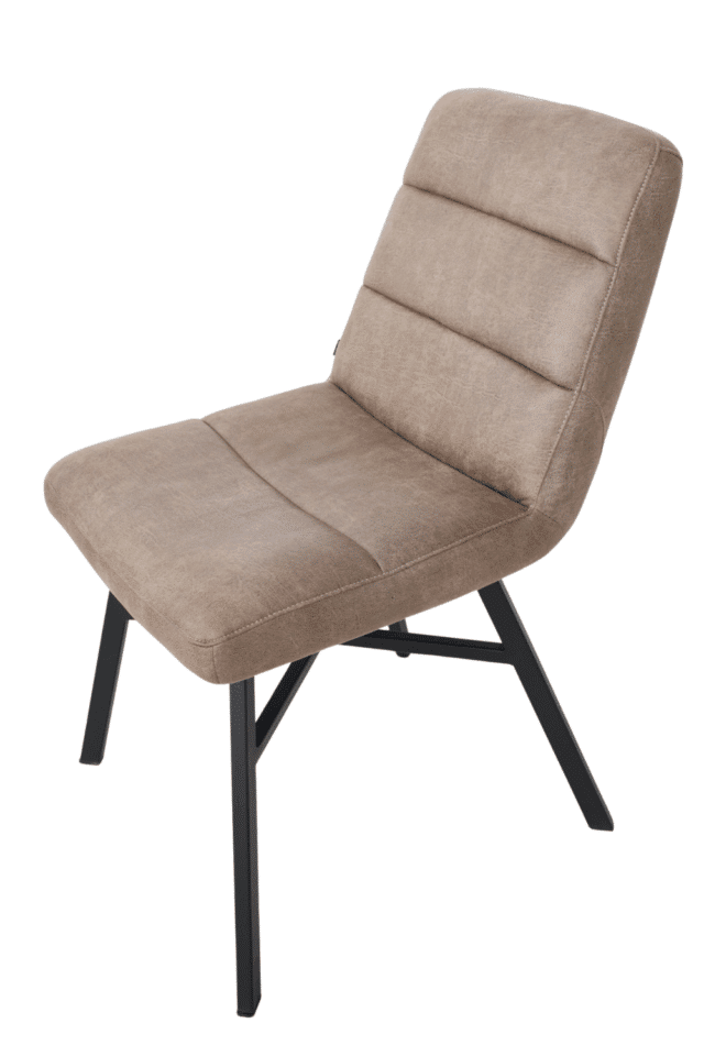 Eetkamerstoel zonder armleuningen David licht bruin Bowie truffel