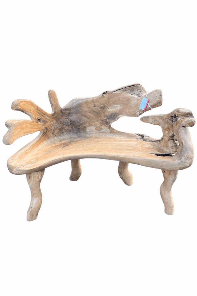 Teakhouten tuinbank wortelteak bank 120x45x80 cm