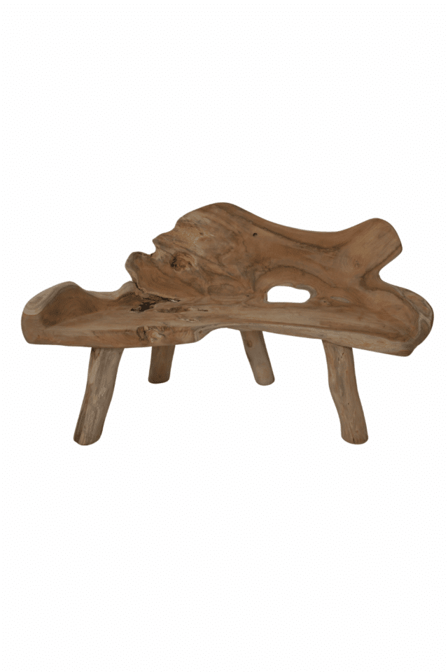 Wortel teak houten tuin bank 140x50x77 cm