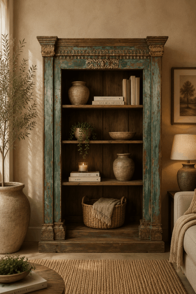 oude-indiase-open-boekenkast-of-rek-winkelkast-153x50x205-cm