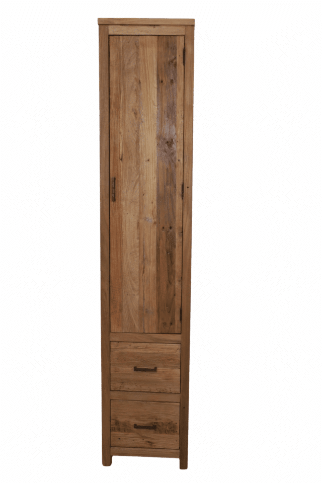 Hoge badkamer kast teak hout Kolomkast full wood 40x40x200 cm