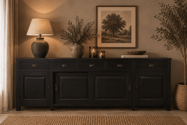Zwart-dressoir-220x50x80-cm