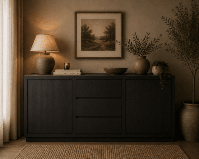 Zwart-dressoir-India-180x45x85cm-DLM610171