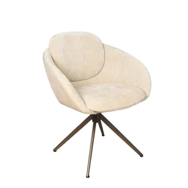 Eetkamerstoel Nice Draaibaar rond kuip stoel model wit beige
