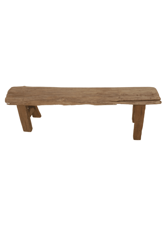 teak houten boomstam bankje 130 cm