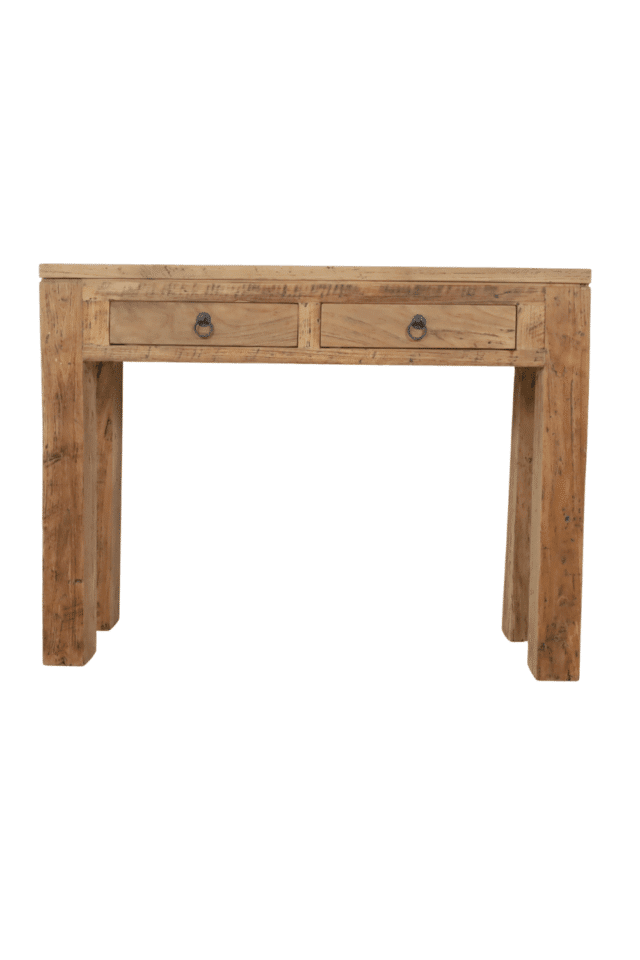 Sidetable met lades en zonde onderplank teak rural 100x30x76 cm