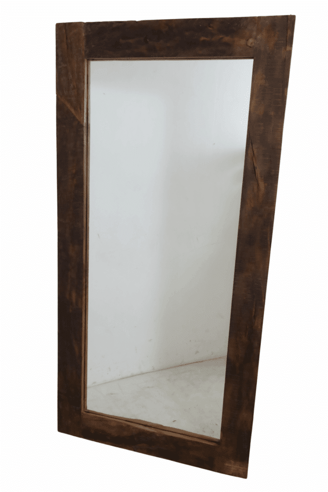 Teak houten spiegel, donker bruin, rechthoekig 90x3,5x180 cm