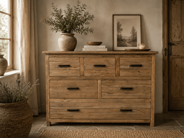 Teak houten commode