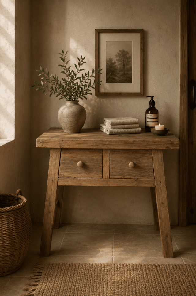 Teak houten sidetable 80 cm
