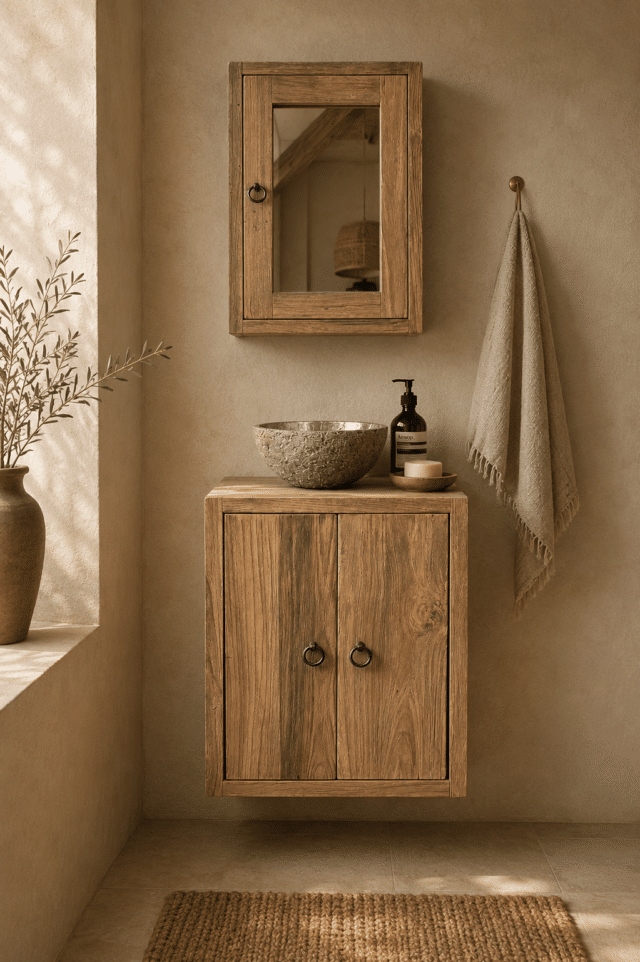 Toiletkastje landelijk teak hout joy