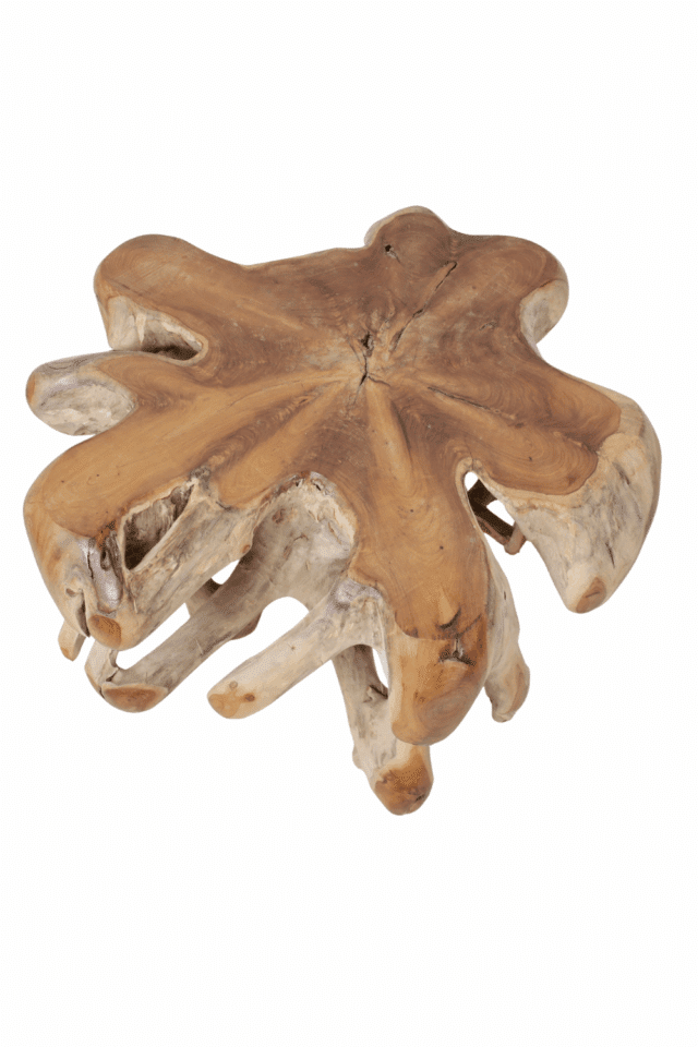 Wortel teak salontafel 85x85x46 cm