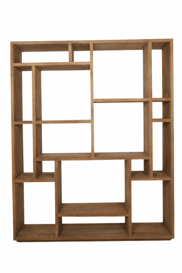 teak houten Vakkenkast roomdivider 160x35x200 cm