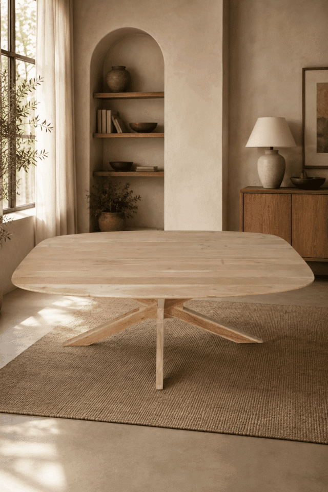 Deens ovaal eettafel eiken look acacia
