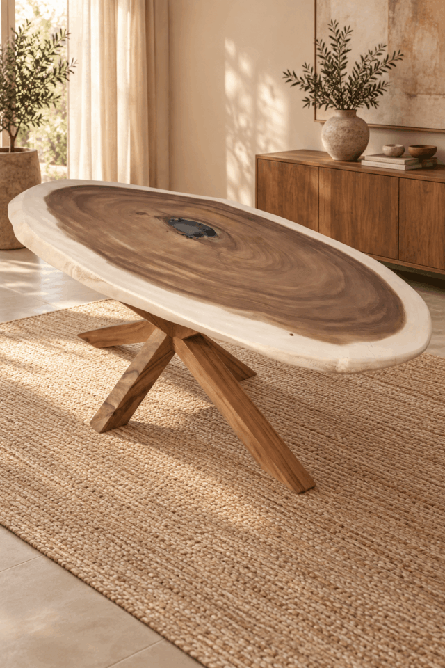 Suar-boomstam-houten-ovale-organische-tafel