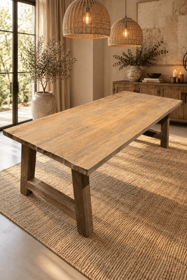 Teak-houten-eettafel-met-a-poot-240-cm