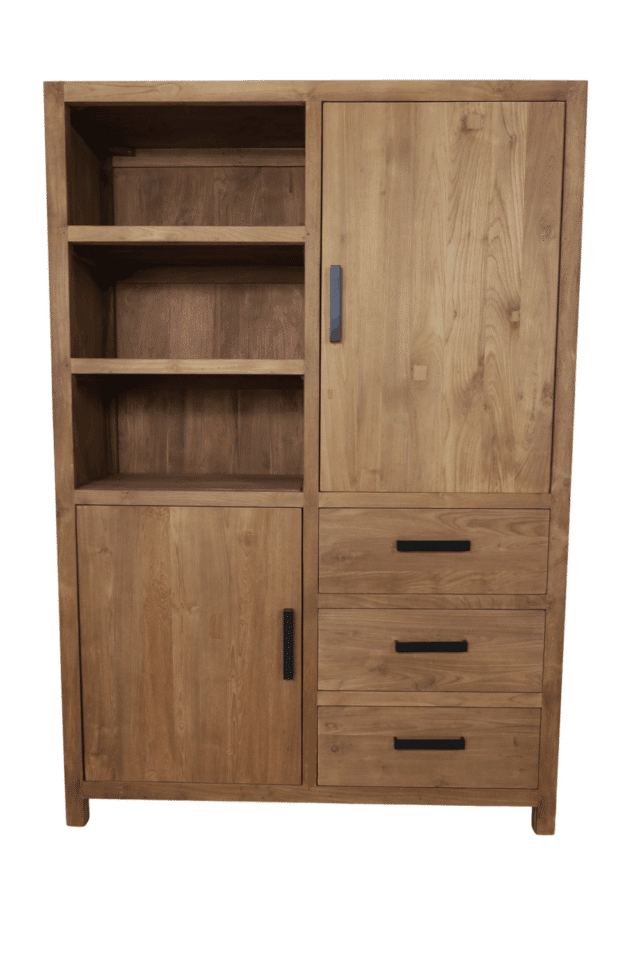 Block kast teak hout 130x50x190 cm