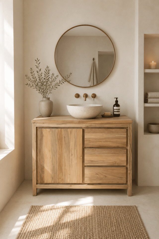 teak houten badkamermeubel