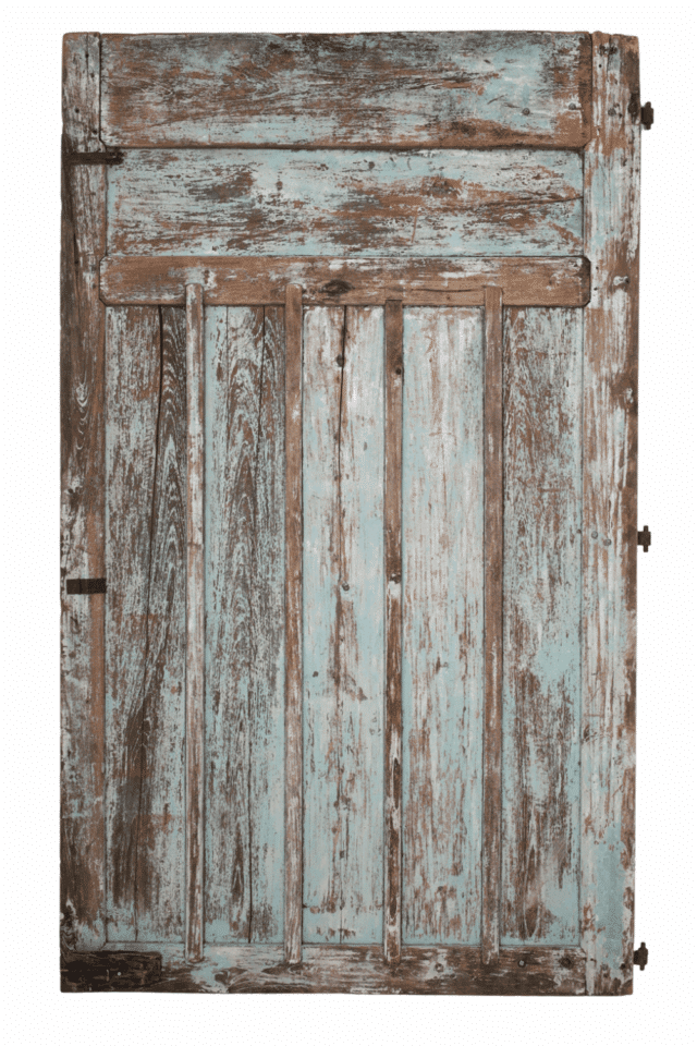 Oude groene deur teak hout 147x235x3 cm