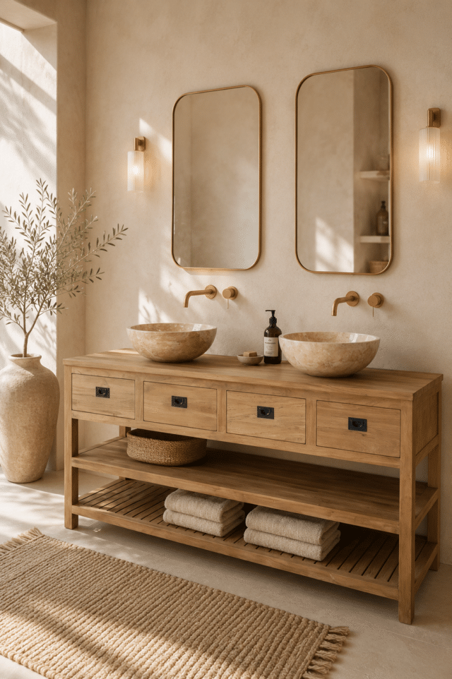 teak houten badkamermeubel st3t