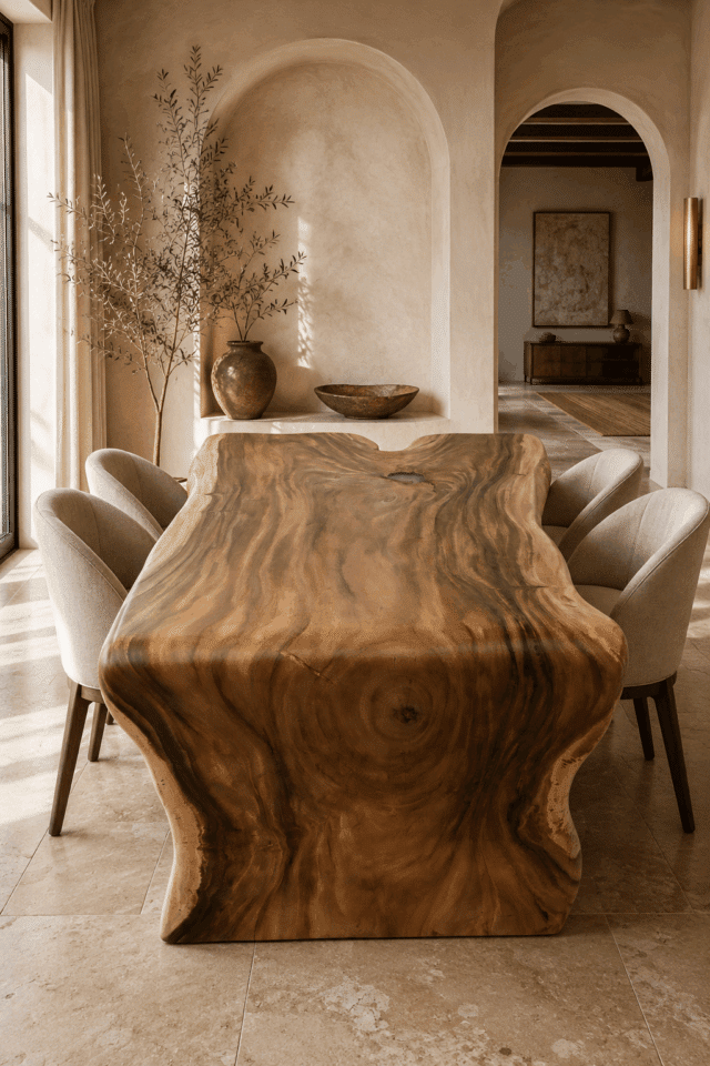 Suar houten boomstamtafel 300x158x78 cm